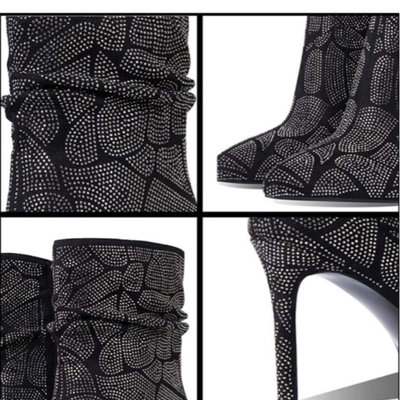 Goiphrri Rhinestone ankle stiletto boots ✨ (OFFERS WELCOME 🥳) - Picture 2 of 4